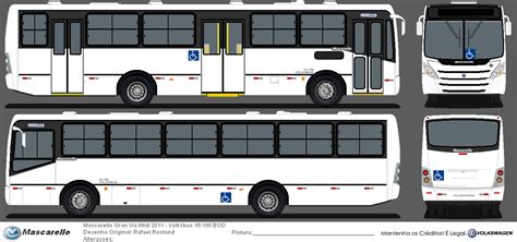 Desenhos De Nibus Urbanos Em Branco Mascarello Gran Via Midi Volksbus