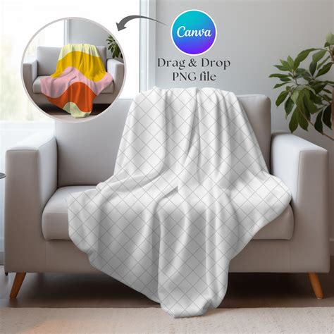 Blanket Mockup Throw Blanket Mockup Canva Drag And Drop Mockup