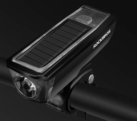 Rockbros Ipx Waterproof Bicycle Headlights Mah Usb Solar Charging