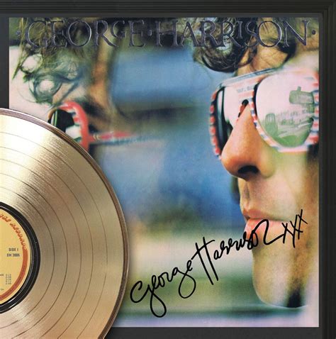 George Harrison 33 Framed Signature Gold Lp Record Display M4 Gold