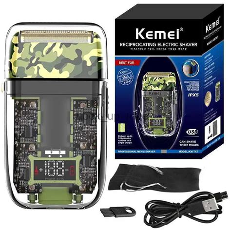 Kemei Rechargeable Electric Razor Kmart With Camouflage Design And