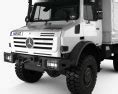 Mercedes Benz Unimog U4000 Flatbed Canopy Truck 2000 3D Model