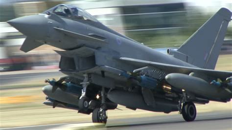 Eurofighter Typhoon Spectacular Take Off With Weapons Load Farnborough