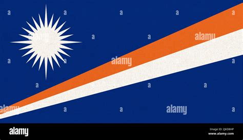 Flag of Marshall Islands. Marshall Islands flag on fabric surface ...