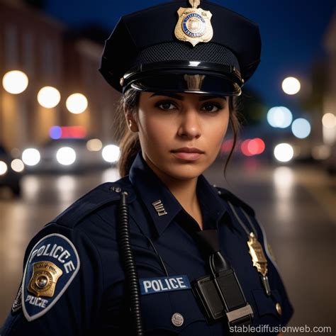 Female Police Officer Protecting Crime Scene Stable Diffusion Online