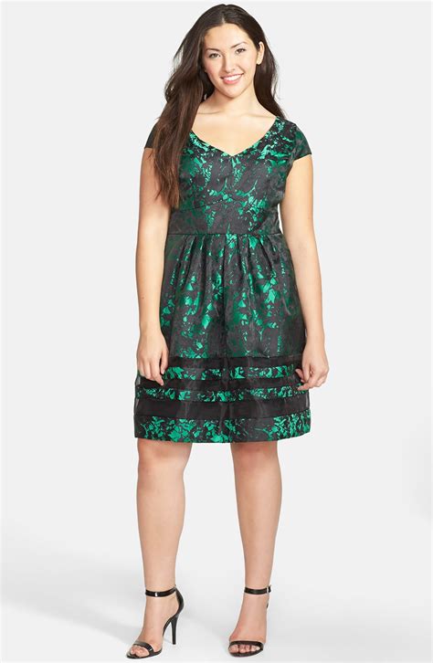 Taylor Dresses Brocade Fit And Flare Dress Plus Size Nordstrom