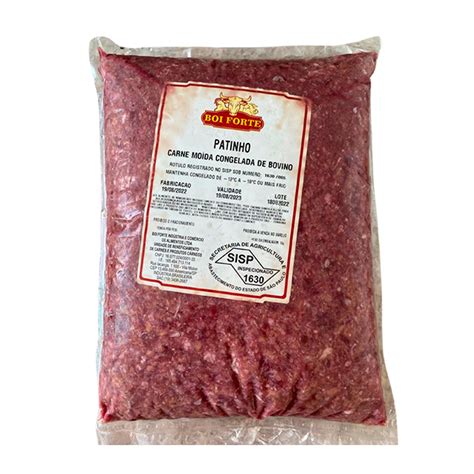 Carne Moída Patinho Boi Forte 1kg Congelado Megag Alimentos