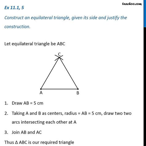 Ex Construct An Equilateral Triangle Given Its Side