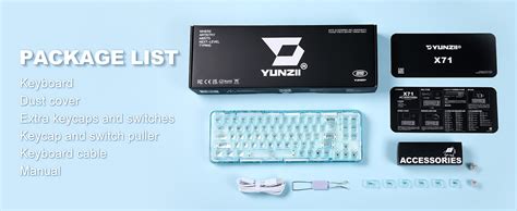 Amazon Yunzii X Wireless Hot Swappable Transparent Mechanical Keyboard With Clear Keycaps