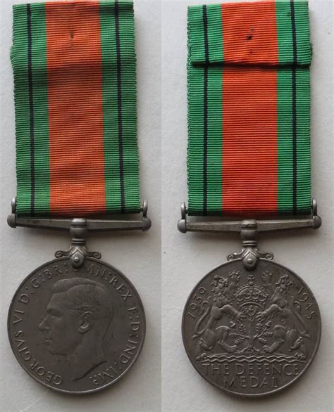 Gro Britannien Defense Medal Georg Vi Am Band