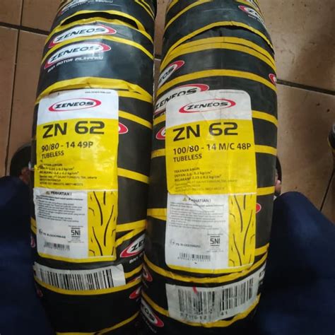 Jual Paket Ban Zeneos Tubeless 90 80 14 Dan 100 80 14 Zn62 Zn 62 2pcs