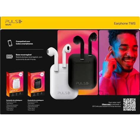 Fone De Ouvido Bluetooth Tws Airbuds Pulse Star Preto Ph Multilaser