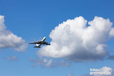 成田で飛行機～デカイ雲に絡む白ジャンボ Mgt Greenjet 飛行機撮影記