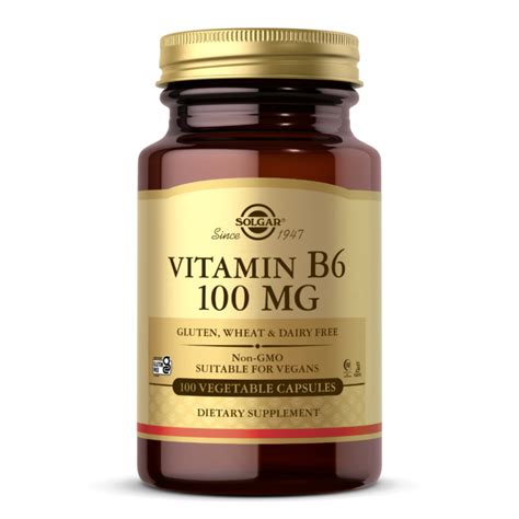 Vitamin B6 100 Mg Vegetable Capsules General Health Solgar