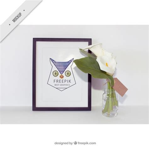 Декоративная рамка с красивыми цветами | Бесплатно PSD Файл