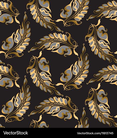 Gold Art Nouveau Style Pattern Royalty Free Vector Image