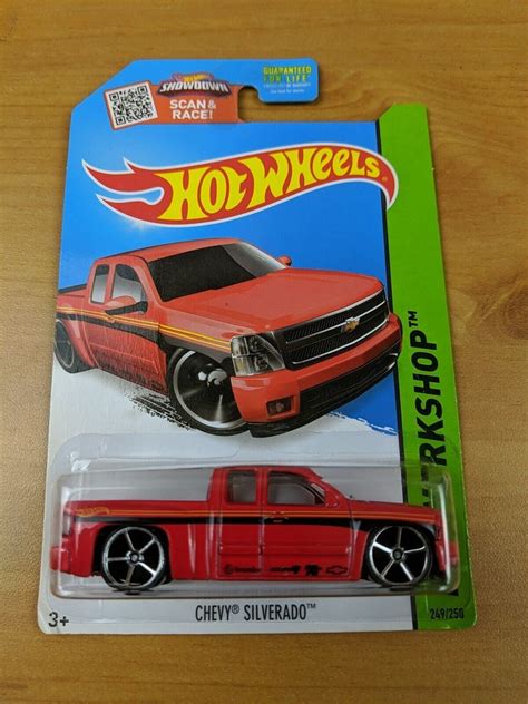 Hot Wheels Chevy Silverado Red HW Workshop Birthday Gift Miniature Collectable Toy Car Valentine