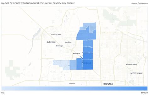 Highest Population Density In Glendale By Zip Code Zip Atlas