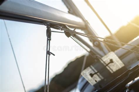 Close Up Picture Of A Sailing Yacht Parts Stock Photo Image Of