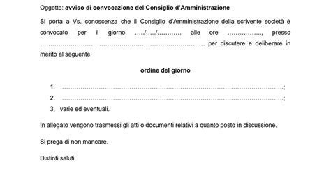 Avviso Di Convocazione Del Consiglio D Amministrazione Google Docs