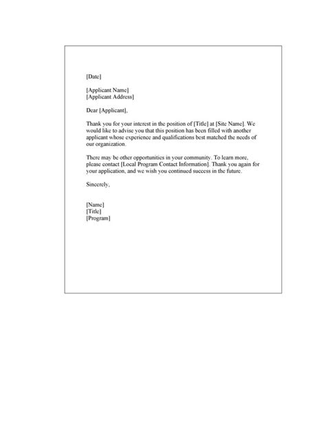 Amazing Rejection Letter Template Redlinesp