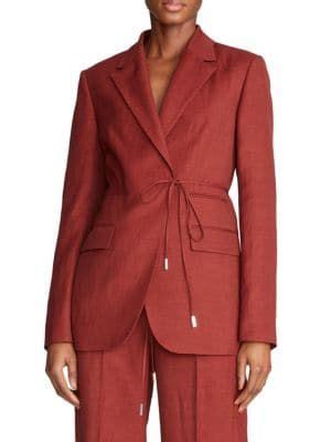 Halston Harper Oversized Tie Front Blazer On Sale Saks Off Th