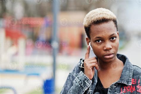 Young Millennial African American Girl In City Happy Black Woman With