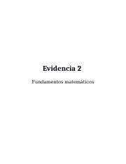 Evidencia Fundamentos Matematicos Docx Evidencia Fundamentos