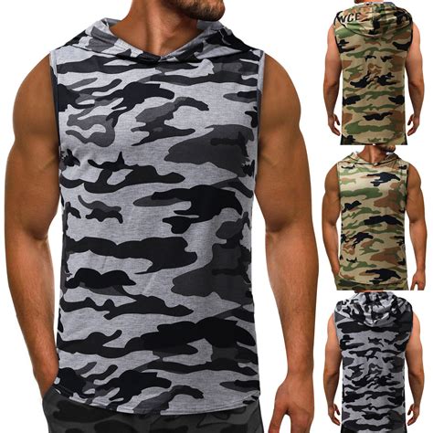 Gyms Clothing Mens Bodybuilding Hooded Tank Top Casual Sleeveless Vest