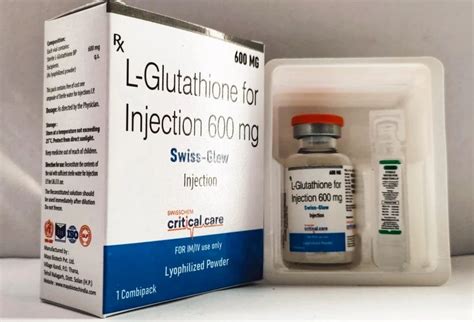 Swiss Glew L Glutathione Inj Mg For Skin Whitening Packaging