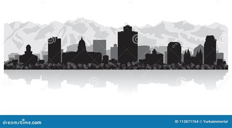 Salt Lake City Skyline Silhouette. Vector Illustration | CartoonDealer ...