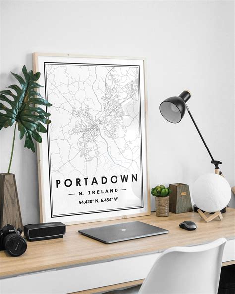 Portadown Northern Ireland Map Minimal Scandinavian Nordic Home