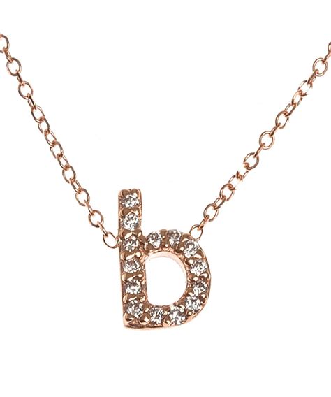 Lyst Kc Designs Rose Gold Diamond Letter B Necklace In Metallic