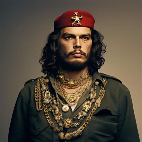 Premium Photo Revolutionary Style Che Guevara Embracing Hip Hop Bling