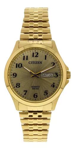 Relógio de pulso Citizen Eco Drive BF5002 99P corpo dourado para