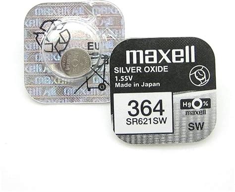 Maxell Sr621sw Sr60 Sg1 Sr621 364 Silver Oxide Watch Battery Amazonca Clothing Shoes