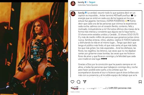 Karol G fue la artista latina con la gira más taquillera en los Estados Unidos en el