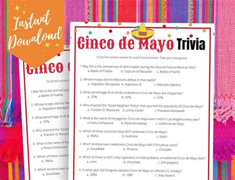 Cinco De Mayo Trivia Game Cinco De Mayo Trivia Questions Answers