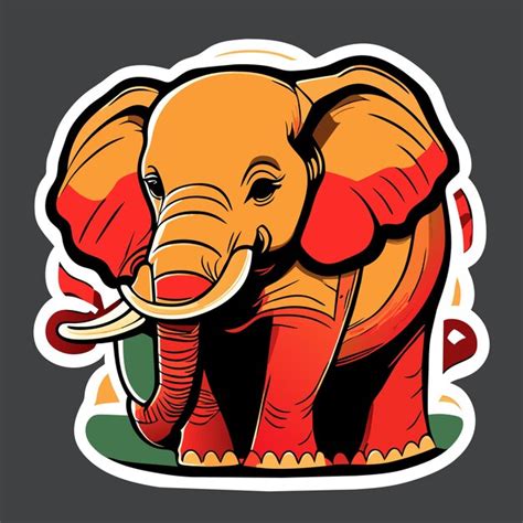 Premium Vector Asian Elephant Flat Sticker Cartoon Style Illustration