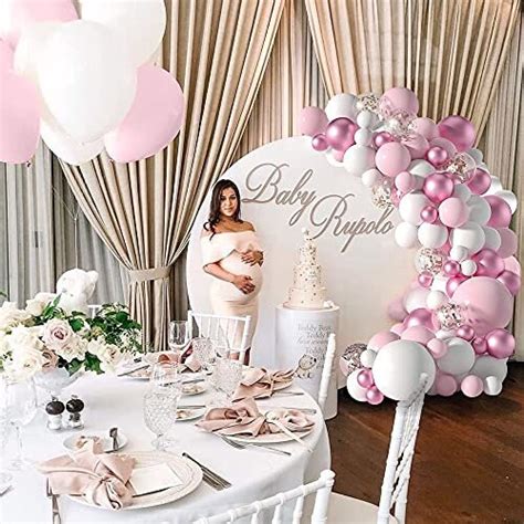 Pcs Pink Balloon Garland Arch Kit Pink White Latex Balloon Arch