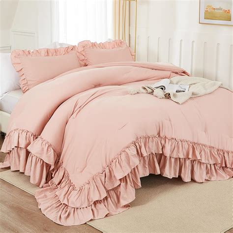 Amazon Andency Blush Queen Comforter Set X Inch Pieces