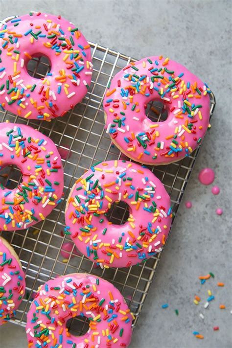 Baked Birthday Cake Doughnuts Recipe Doughnut Cake Doughnut Recipe