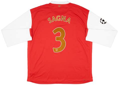 Arsenal Home L S Shirt Sagna Xxl