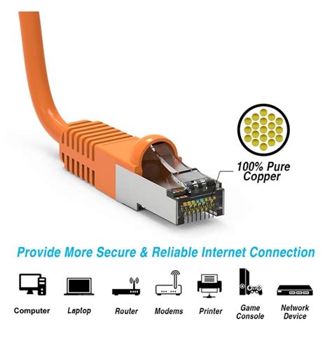 150Ft Cat5e Ethernet Shielded Cable Orange - Cables4sure - Direct Network LLC