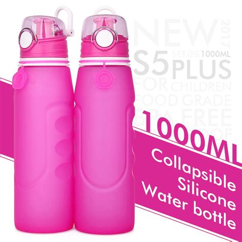 Collapsible Water Bottle 1 Litre, eco friendly reusable water bottles ...