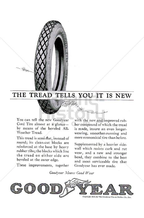 Goodyear The Tread Tells You It Is New Brand History