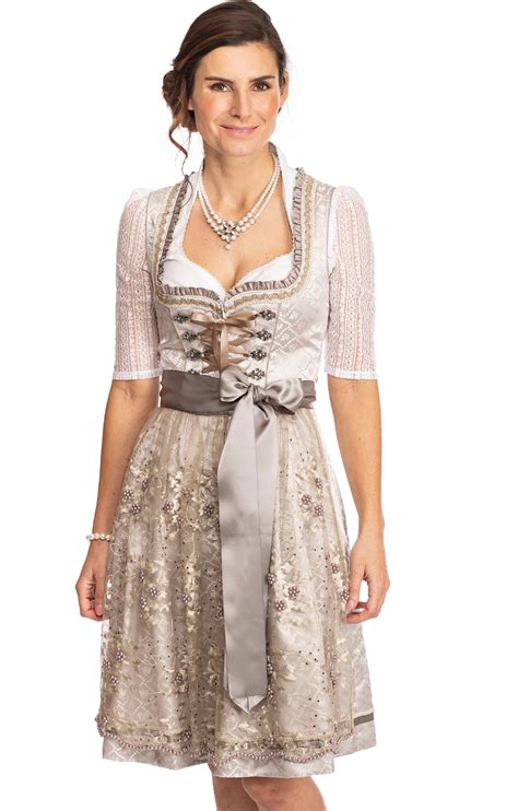 Kr Ger Dirndl Midi Dirndl Tlg Cm Nena Silber Beige Alpenclassics De