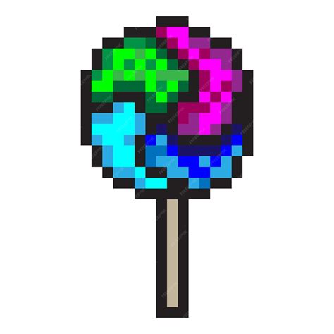 Premium Vector Lollipop With Pixel Art Style