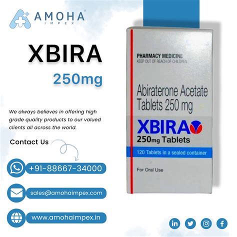 Xbira Abiraterone 250 Mg Tablet Cipla 120 At Rs 8250 Bottle In Surat