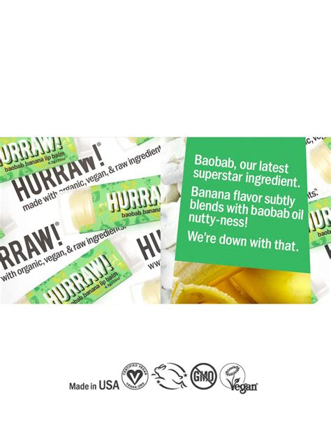 Hurraw Baobab Banana Lip Balm Vegan Scene